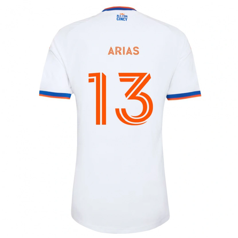 Danxen Dame Santiago Arias #13 Hvit Marineblå Oransje Bortetrøye Drakt Trøye 2026/27 Skjorter T-Skjorte