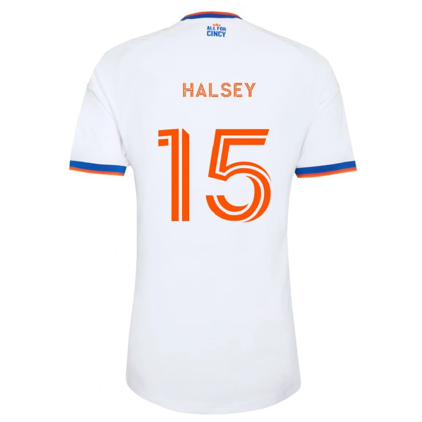 Danxen Dame Bret Halsey #15 Hvit Marineblå Oransje Bortetrøye Drakt Trøye 2026/27 Skjorter T-Skjorte