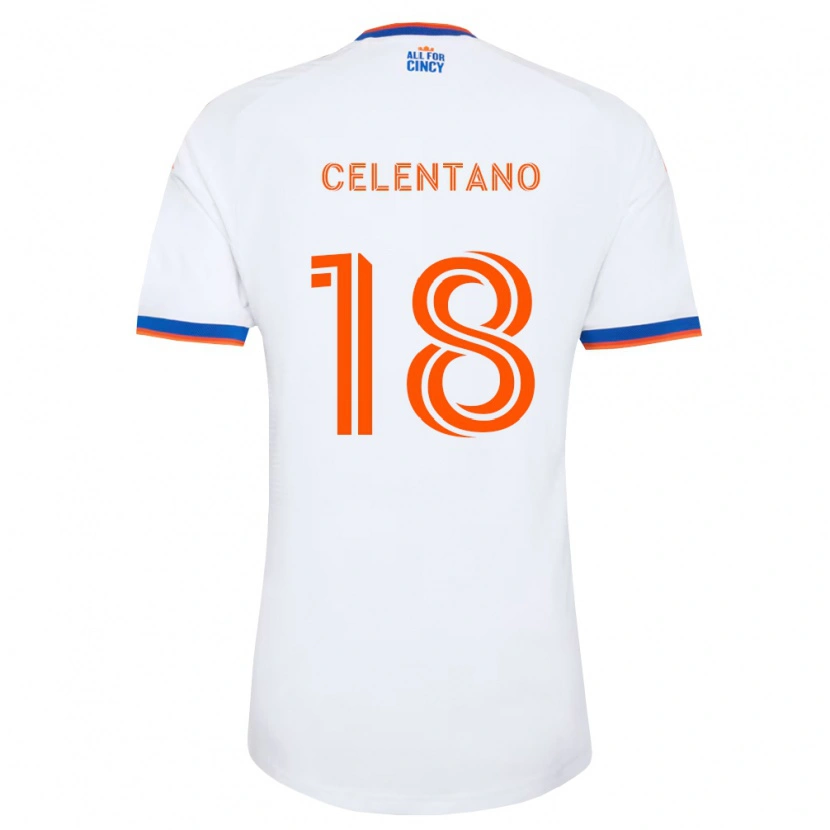 Danxen Dame Roman Celentano #18 Hvit Marineblå Oransje Bortetrøye Drakt Trøye 2026/27 Skjorter T-Skjorte