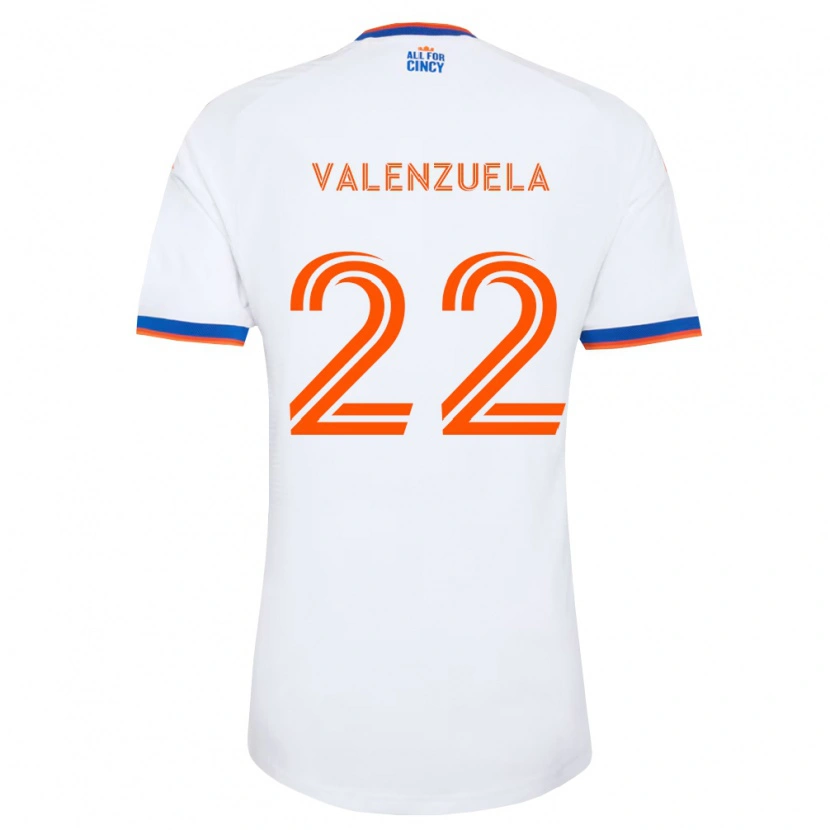 Danxen Dame Gerardo Valenzuela #22 Hvit Marineblå Oransje Bortetrøye Drakt Trøye 2026/27 Skjorter T-Skjorte