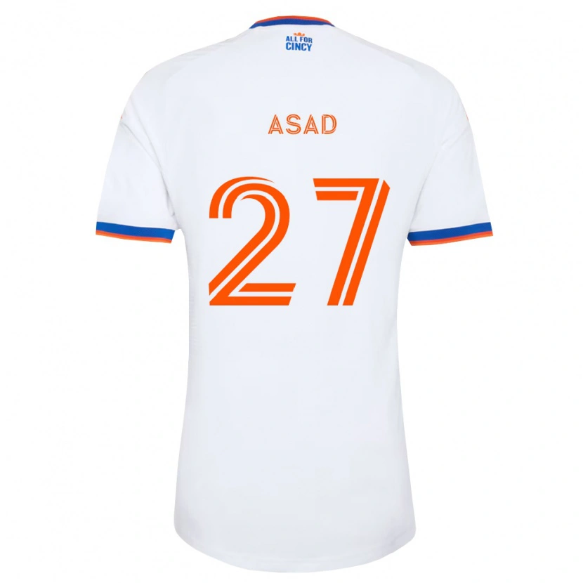 Danxen Dame Yamil Asad #27 Hvit Marineblå Oransje Bortetrøye Drakt Trøye 2026/27 Skjorter T-Skjorte