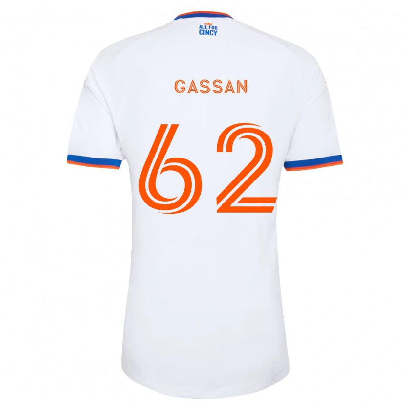 Danxen Dame Noah Gassan #62 Hvit Marineblå Oransje Bortetrøye Drakt Trøye 2026/27 Skjorter T-Skjorte