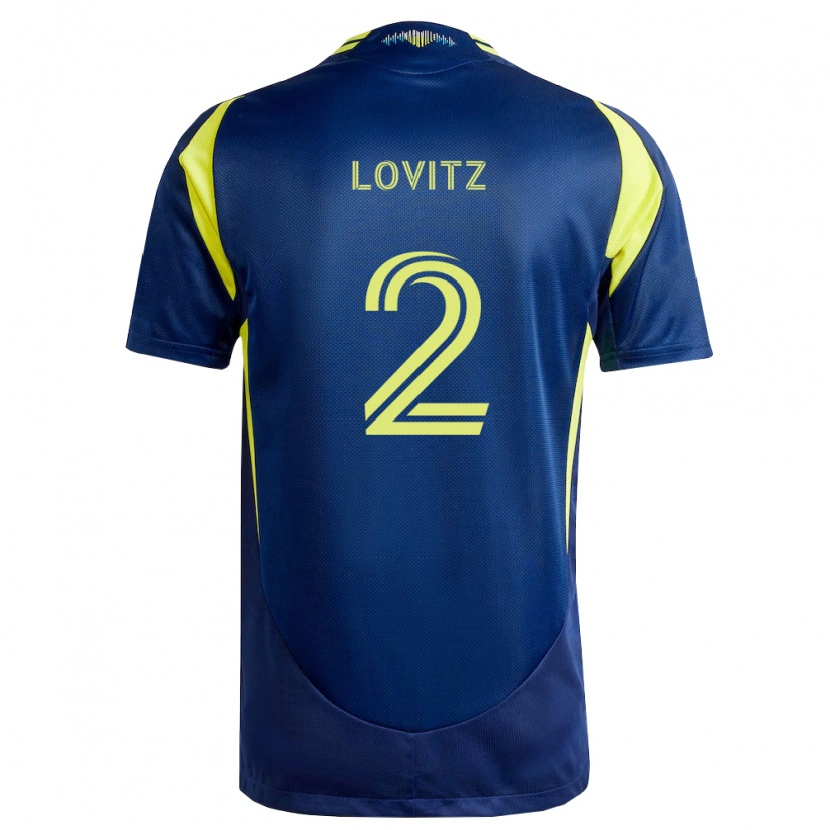 Danxen Dame Daniel Lovitz #2 Gul Marineblå Bortetrøye Drakt Trøye 2026/27 Skjorter T-Skjorte