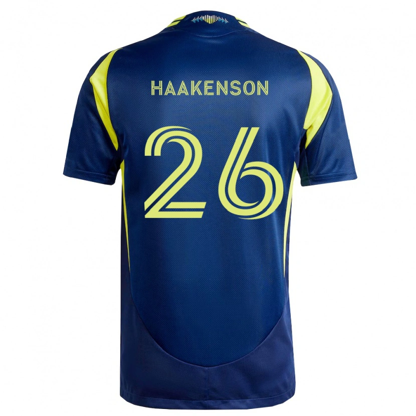 Danxen Dame Luke Haakenson #26 Gul Marineblå Bortetrøye Drakt Trøye 2026/27 Skjorter T-Skjorte