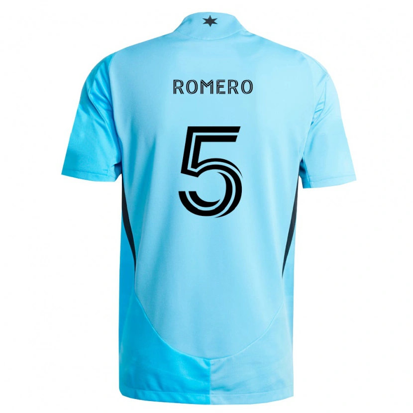 Danxen Dame Nicolás Romero #5 Lyseblå Svart Bortetrøye Drakt Trøye 2026/27 Skjorter T-Skjorte