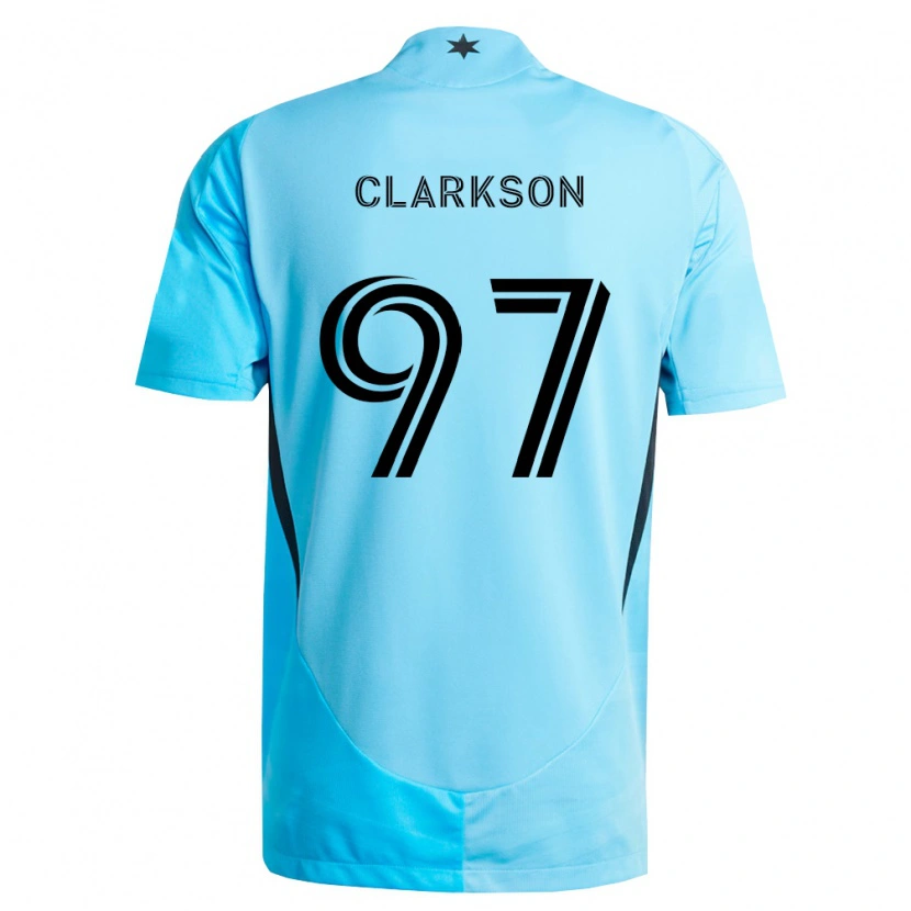 Danxen Dame Jack Clarkson #97 Lyseblå Svart Bortetrøye Drakt Trøye 2026/27 Skjorter T-Skjorte