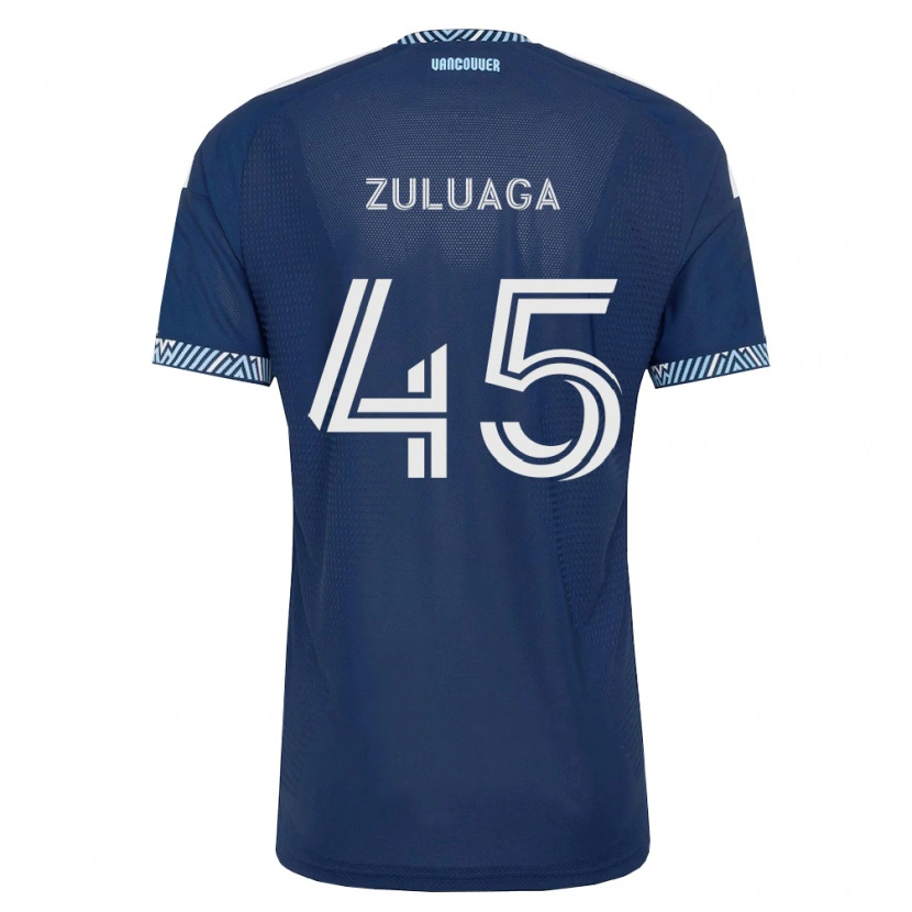 Danxen Dame Yeider Zuluaga #45 Dyp Blå Hvit Bortetrøye Drakt Trøye 2026/27 Skjorter T-Skjorte