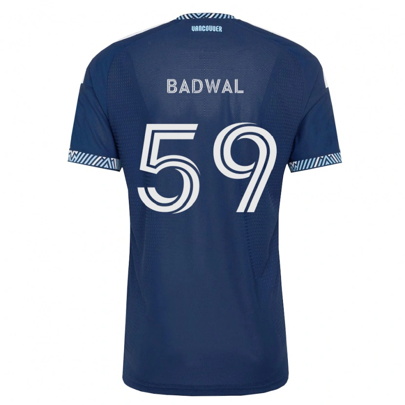 Danxen Dame Jeevan Badwal #59 Dyp Blå Hvit Bortetrøye Drakt Trøye 2026/27 Skjorter T-Skjorte