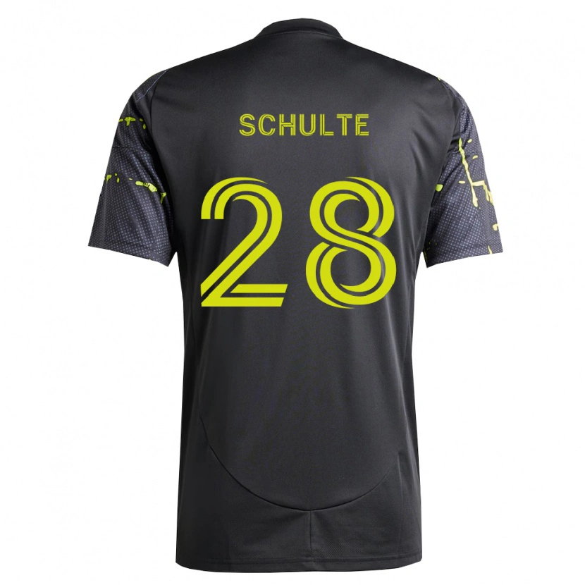 Danxen Dame Patrick Schulte #28 Fluorescerende Gul Svart Bortetrøye Drakt Trøye 2026/27 Skjorter T-Skjorte