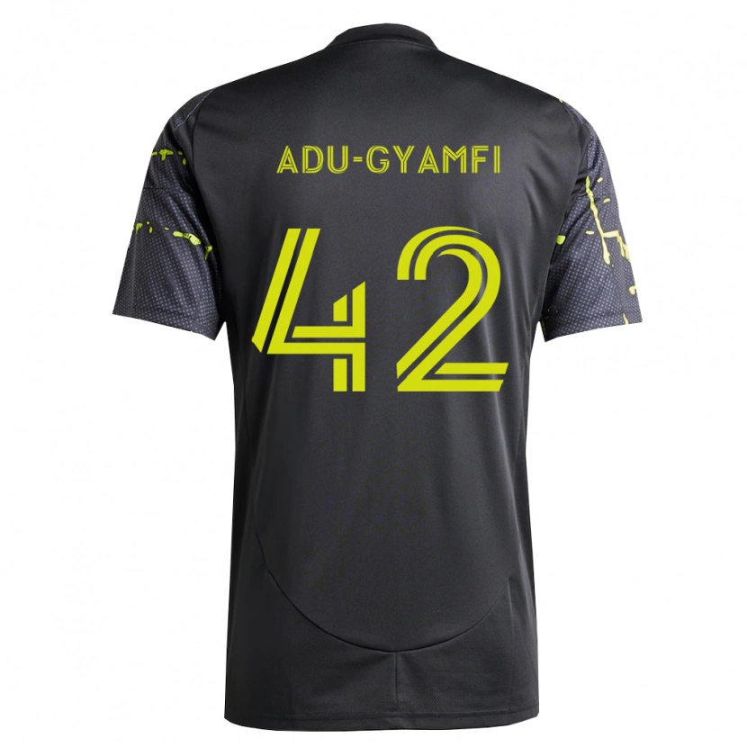 Danxen Dame Brent Adu-Gyamfi #42 Fluorescerende Gul Svart Bortetrøye Drakt Trøye 2026/27 Skjorter T-Skjorte