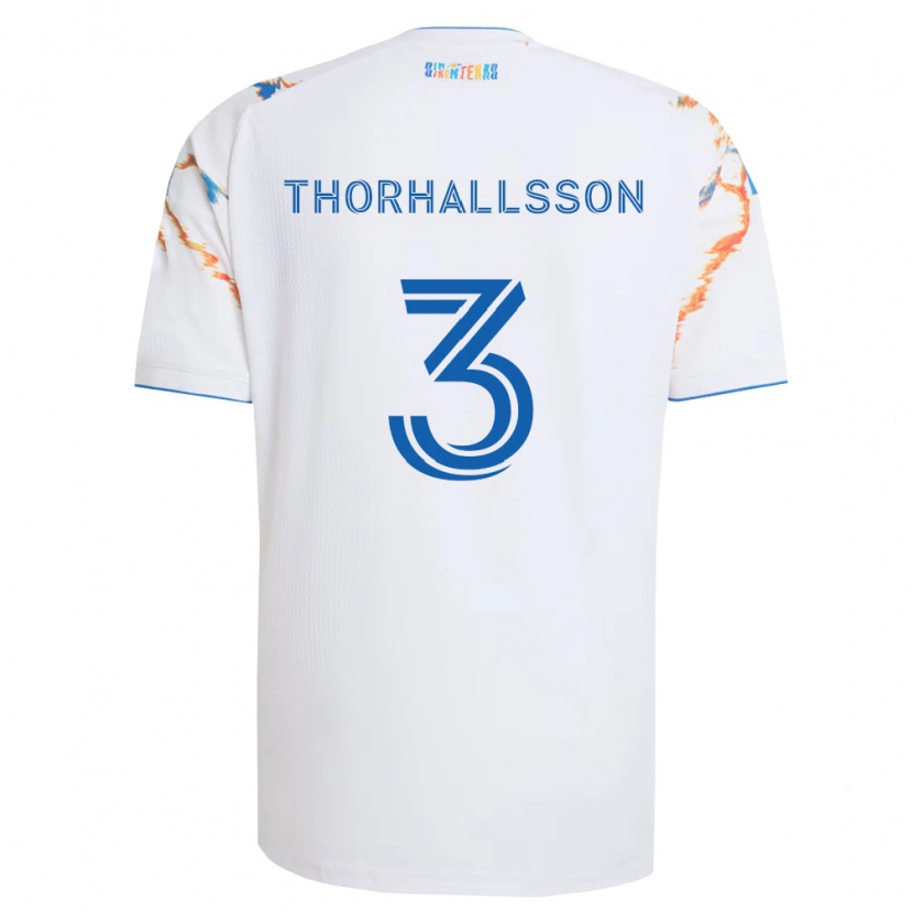Danxen Dame Dagur Dan Thórhallsson #3 Hvit Oransje Blå Bortetrøye Drakt Trøye 2026/27 Skjorter T-Skjorte