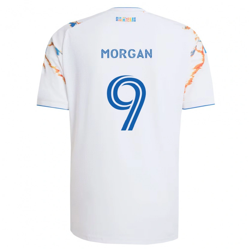 Danxen Dame Lewis Morgan #9 Hvit Oransje Blå Bortetrøye Drakt Trøye 2026/27 Skjorter T-Skjorte