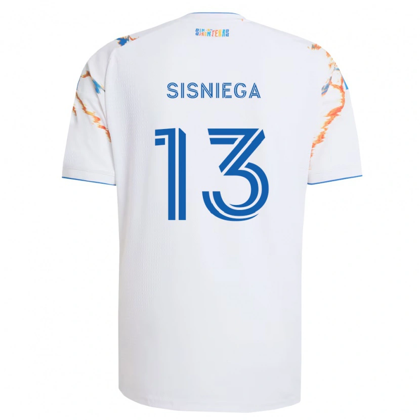 Danxen Dame Pablo Sisniega #13 Hvit Oransje Blå Bortetrøye Drakt Trøye 2026/27 Skjorter T-Skjorte