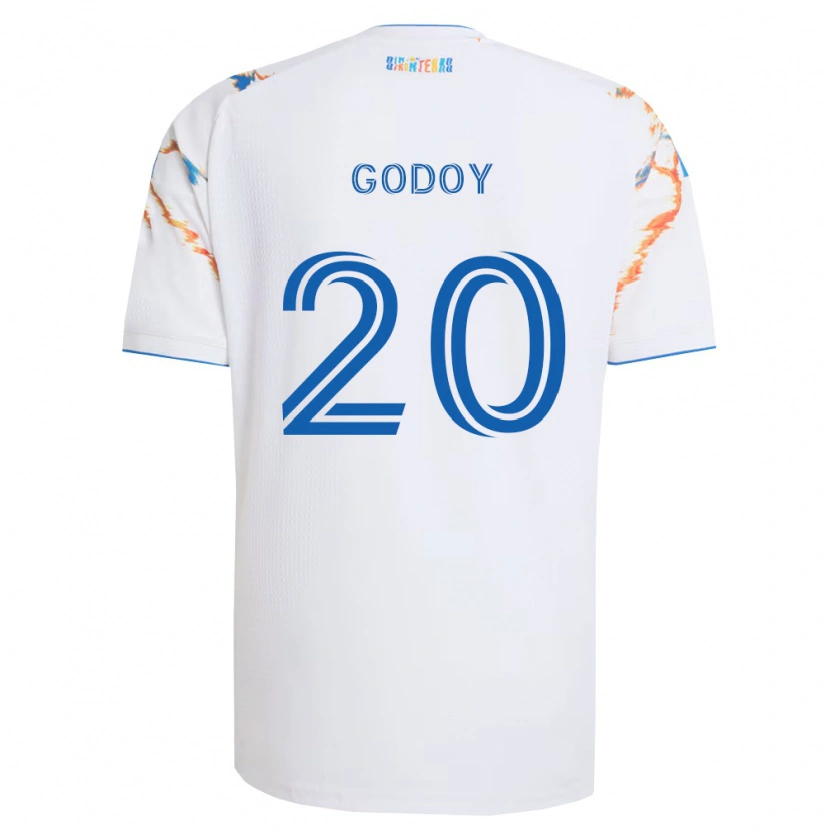 Danxen Dame Aníbal Godoy #20 Hvit Oransje Blå Bortetrøye Drakt Trøye 2026/27 Skjorter T-Skjorte