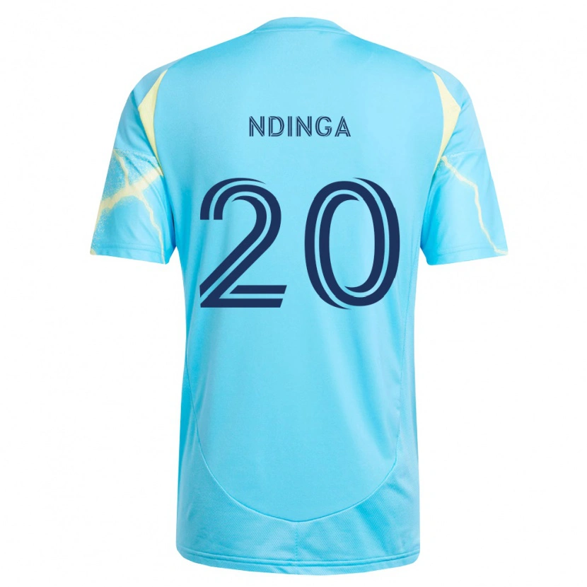 Danxen Dame Philippe Ndinga #20 Lyseblå Svart Lysegul Bortetrøye Drakt Trøye 2026/27 Skjorter T-Skjorte