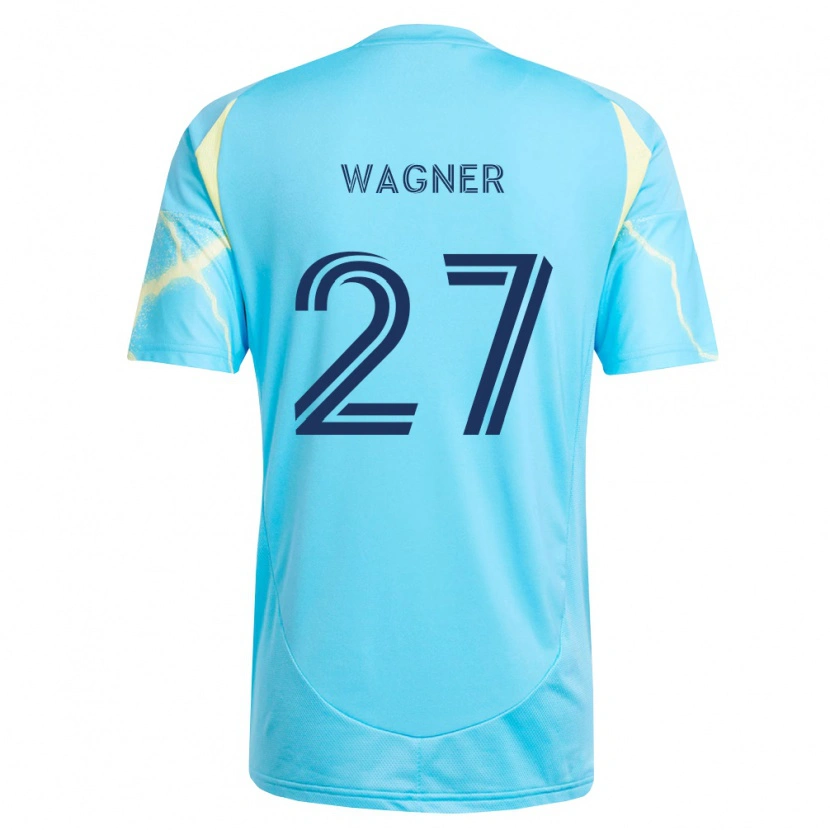 Danxen Dame Kai Wagner #27 Lyseblå Svart Lysegul Bortetrøye Drakt Trøye 2026/27 Skjorter T-Skjorte