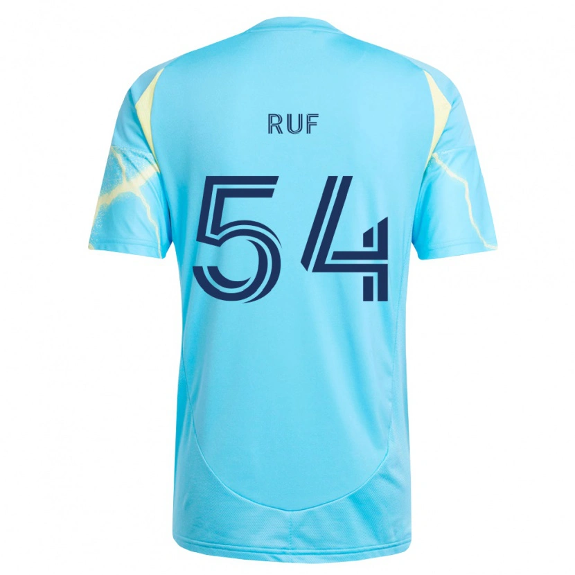 Danxen Dame John Ruf #54 Lyseblå Svart Lysegul Bortetrøye Drakt Trøye 2026/27 Skjorter T-Skjorte