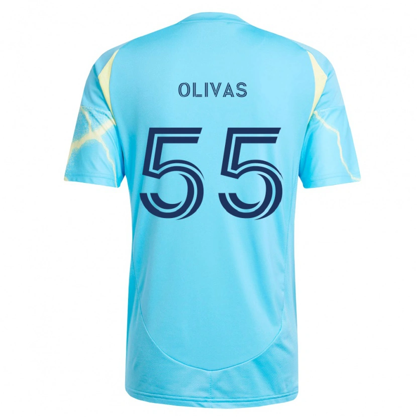Danxen Dame Sal Olivas #55 Lyseblå Svart Lysegul Bortetrøye Drakt Trøye 2026/27 Skjorter T-Skjorte
