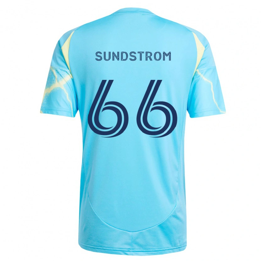 Danxen Dame Finn Sundstrom #66 Lyseblå Svart Lysegul Bortetrøye Drakt Trøye 2026/27 Skjorter T-Skjorte