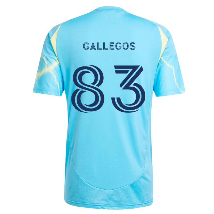 Danxen Dame Mateo Gallegos #83 Lyseblå Svart Lysegul Bortetrøye Drakt Trøye 2026/27 Skjorter T-Skjorte