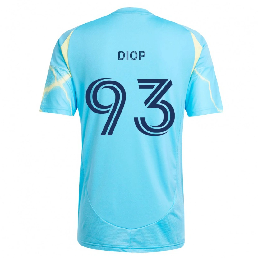 Danxen Dame Abdoulaye Diop #93 Lyseblå Svart Lysegul Bortetrøye Drakt Trøye 2026/27 Skjorter T-Skjorte