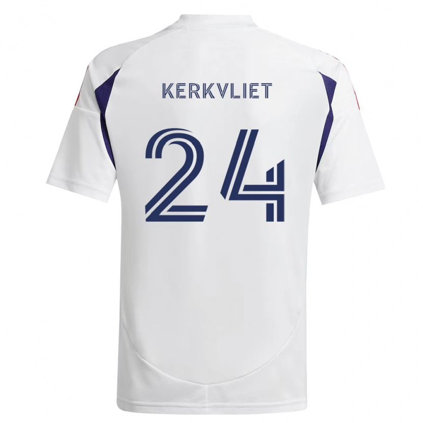 Danxen Dame Max Kerkvliet #24 Kongelig Blå Rød Brun Bortetrøye Drakt Trøye 2026/27 Skjorter T-Skjorte