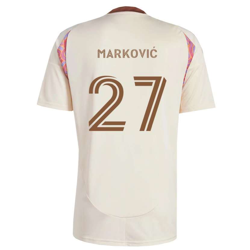 Danxen Dame Nikola Marković #27 Off-White Rosa Bortetrøye Drakt Trøye 2026/27 Skjorter T-Skjorte