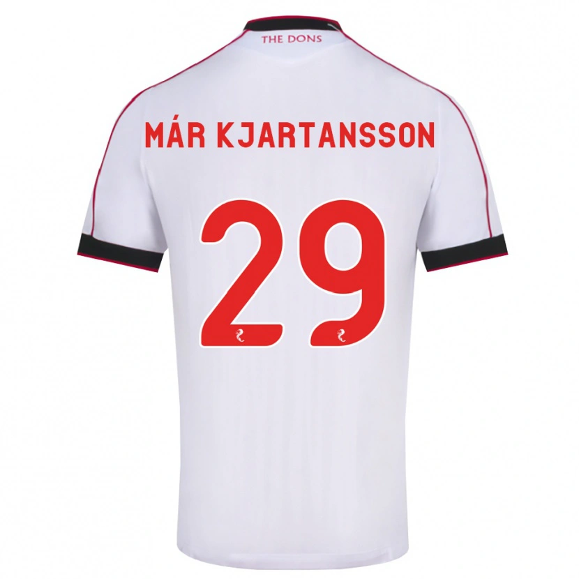 Danxen Dame Kjartan Már Kjartansson #29 Svart Rød Hvit Bortetrøye Drakt Trøye 2026/27 Skjorter T-Skjorte