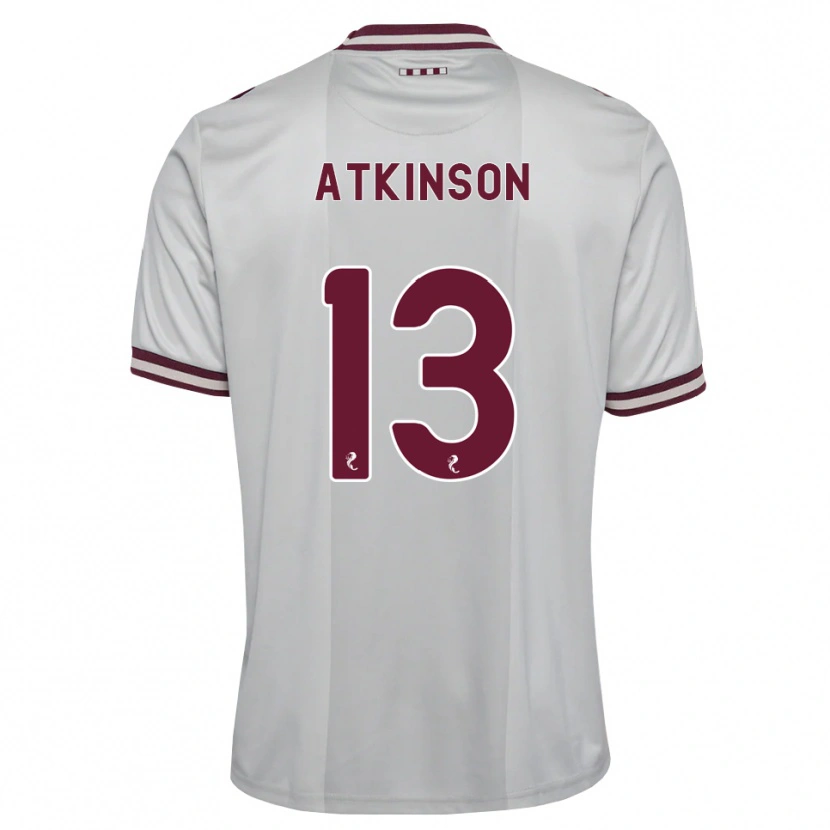 Danxen Dame Nathaniel Atkinson #13 Hvit Burgunder Bortetrøye Drakt Trøye 2026/27 Skjorter T-Skjorte