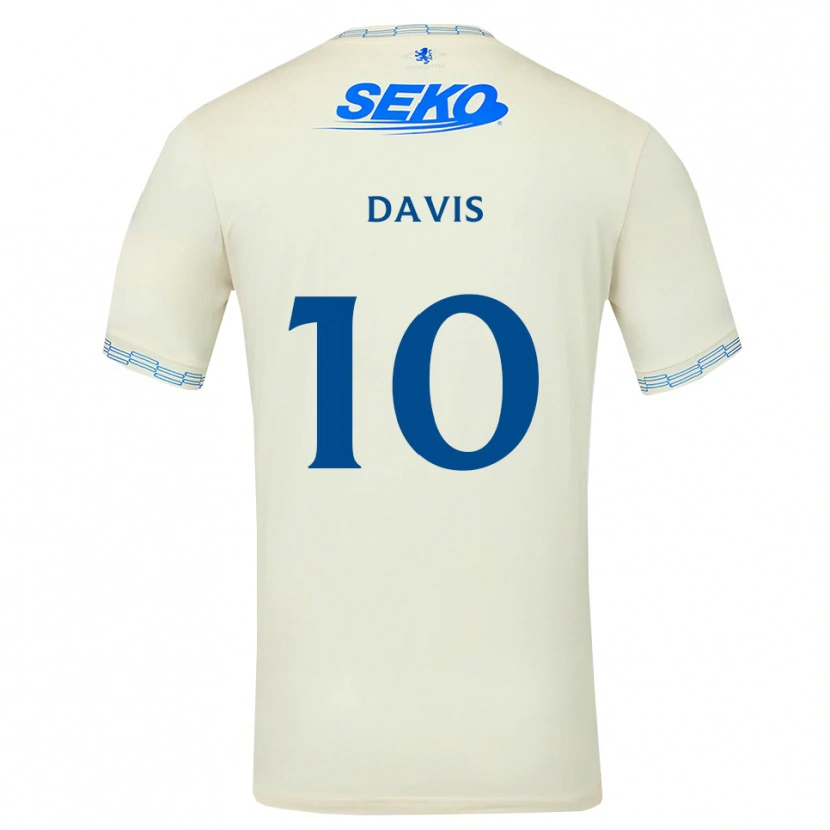 Danxen Dame Steven Davis #10 Dyp Himmelblå Hvit Bortetrøye Drakt Trøye 2026/27 Skjorter T-Skjorte