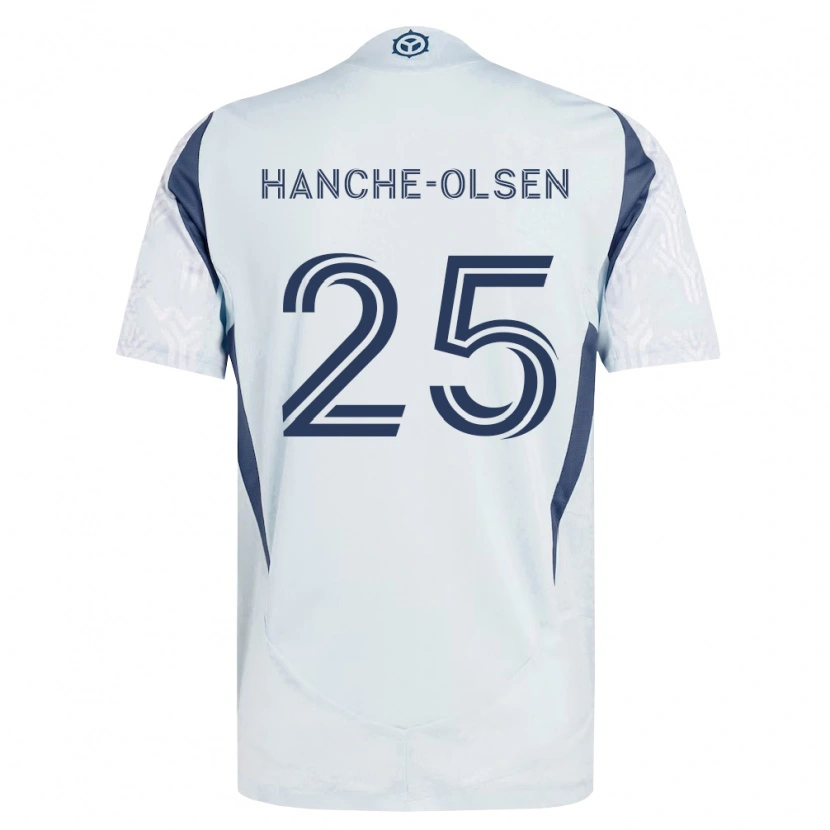Danxen Dame Andreas Hanche-Olsen #25 Blå Grå Hvit Bortetrøye Drakt Trøye 2026/27 Skjorter T-Skjorte