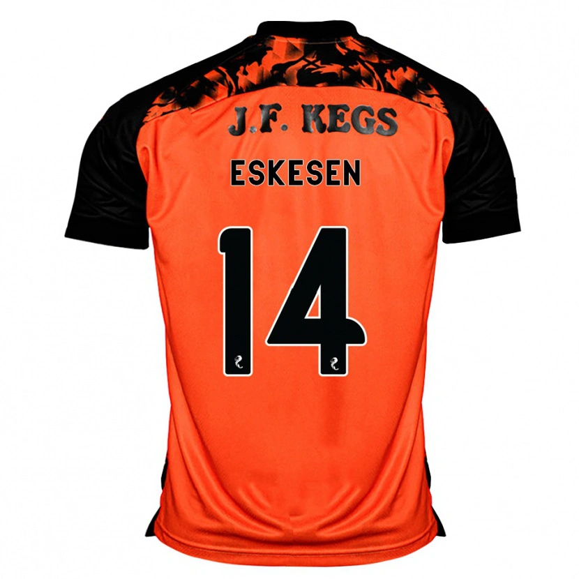 Danxen Barn Julius Eskesen #14 Oransje Svart Hvit Hjemmetrøye Drakt Trøye 2026/27 Skjorter T-Skjorte
