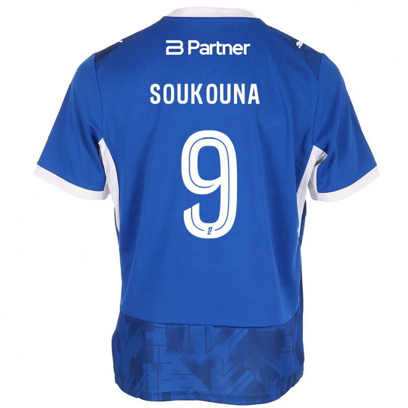 Danxen Barn Idrissa Soukouna #9 Mediumblå Hvit Hjemmetrøye Drakt Trøye 2026/27 Skjorter T-Skjorte