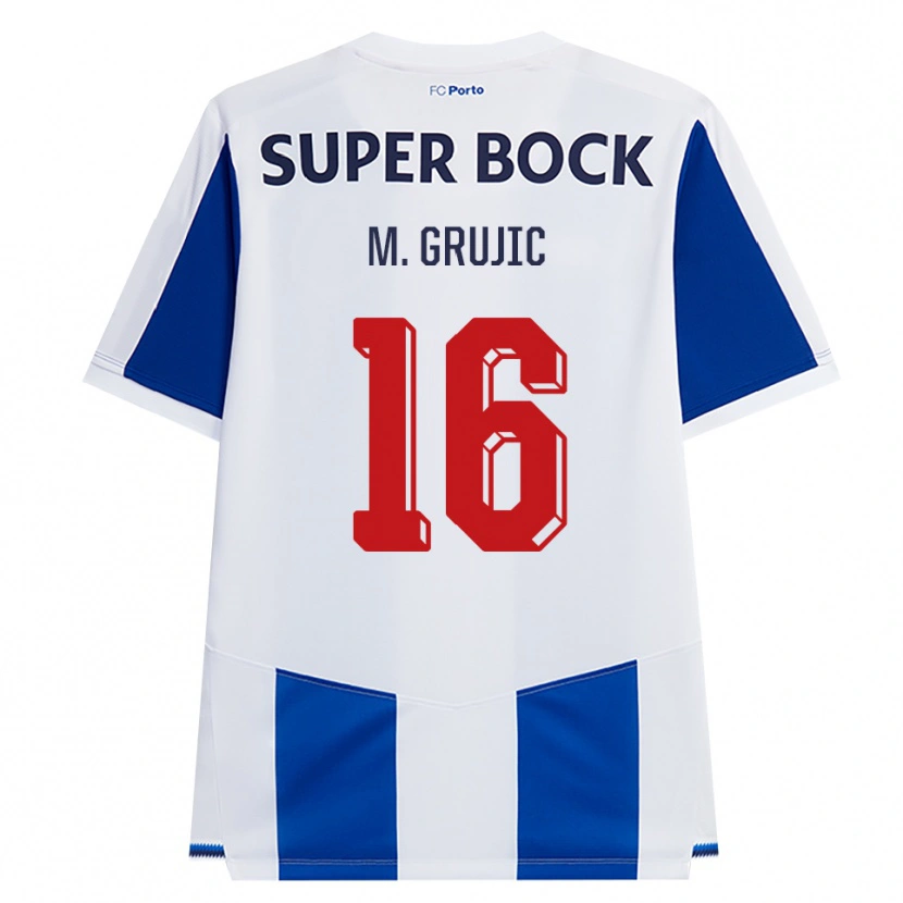 Danxen Barn Marko Grujic #16 Blå Hvit Rød Hjemmetrøye Drakt Trøye 2026/27 Skjorter T-Skjorte