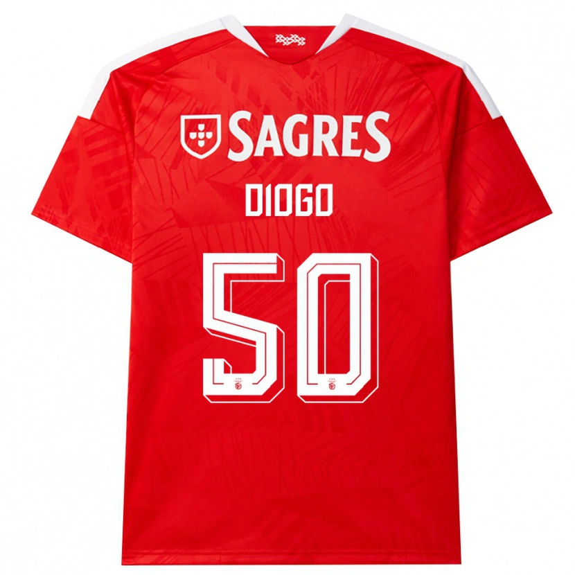 Danxen Barn Diogo Ferreira #50 Rød Hvit Gul Hjemmetrøye Drakt Trøye 2026/27 Skjorter T-Skjorte