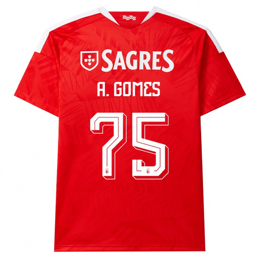 Danxen Barn André Gomes #75 Rød Hvit Gul Hjemmetrøye Drakt Trøye 2026/27 Skjorter T-Skjorte