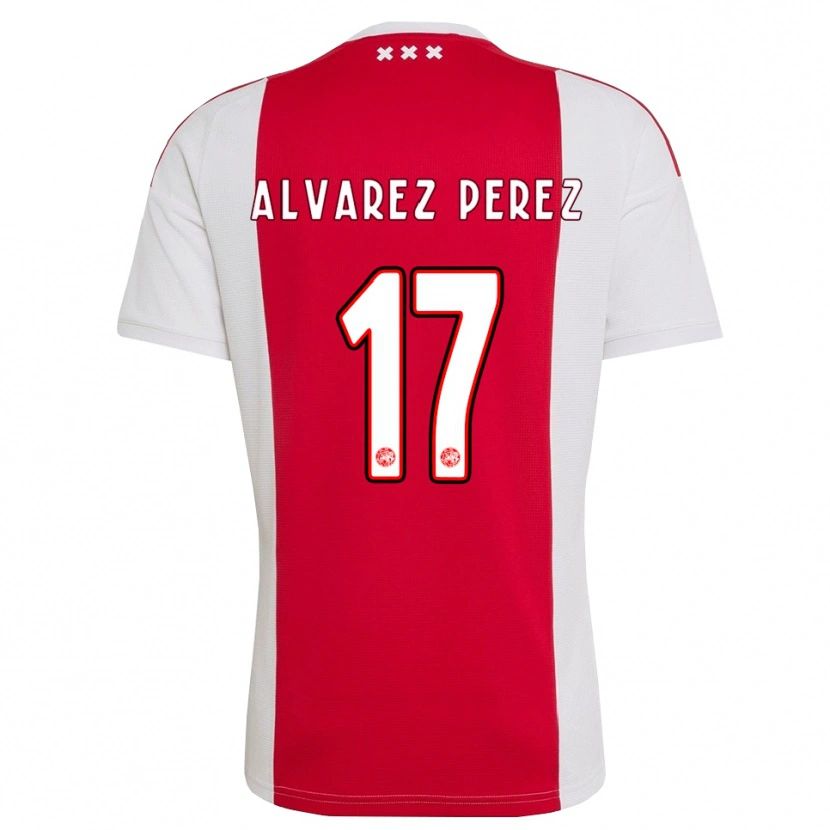 Danxen Barn Marley Álvarez Pérez #17 Rød Hvit Gul Hjemmetrøye Drakt Trøye 2026/27 Skjorter T-Skjorte