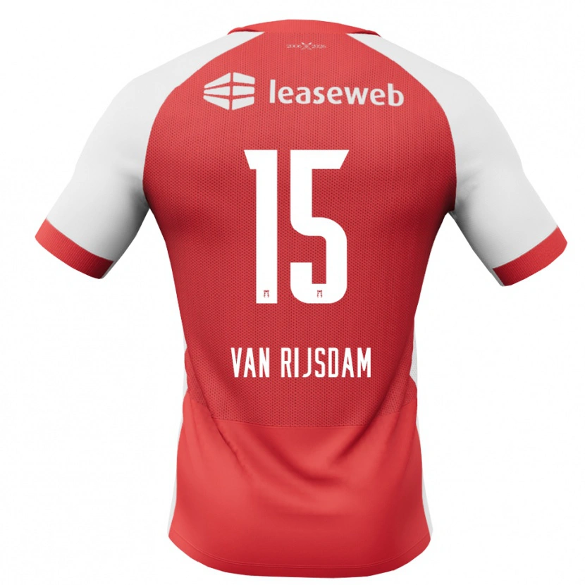 Danxen Barn Julian Van Rijsdam #15 Rød Hvit Svart Hjemmetrøye Drakt Trøye 2026/27 Skjorter T-Skjorte