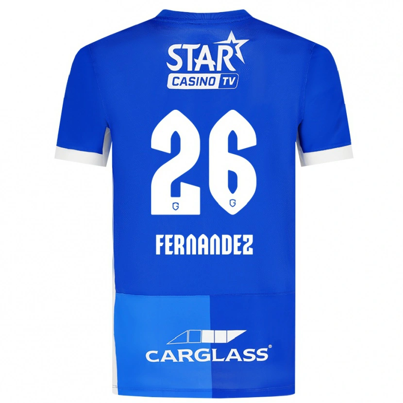 Danxen Barn Elias Gonzalez Fernandez #26 Mellomblå Kongeblå Hvit Hjemmetrøye Drakt Trøye 2026/27 Skjorter T-Skjorte