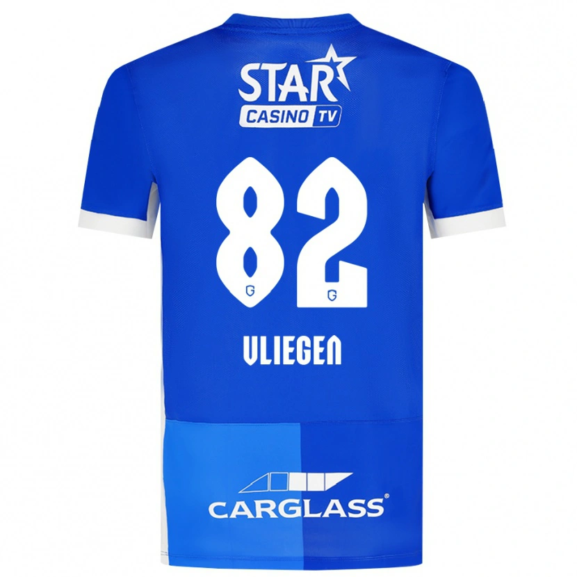 Danxen Barn Olivier Vliegen #82 Mellomblå Kongeblå Hvit Hjemmetrøye Drakt Trøye 2026/27 Skjorter T-Skjorte