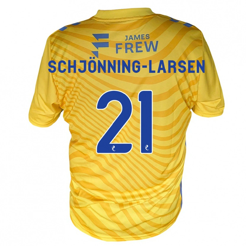Danxen Barn Michael Schjönning-Larsen #21 Kongeligblå Gul Bortetrøye Drakt Trøye 2026/27 Skjorter T-Skjorte