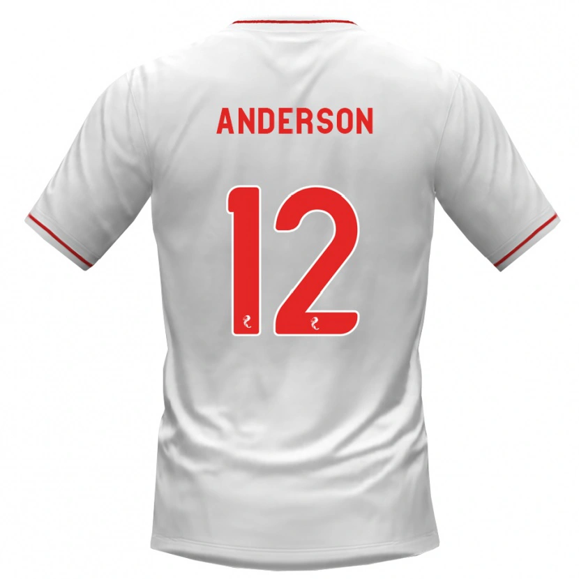 Danxen Barn Rhys Anderson #12 Hvit Rød Bortetrøye Drakt Trøye 2026/27 Skjorter T-Skjorte