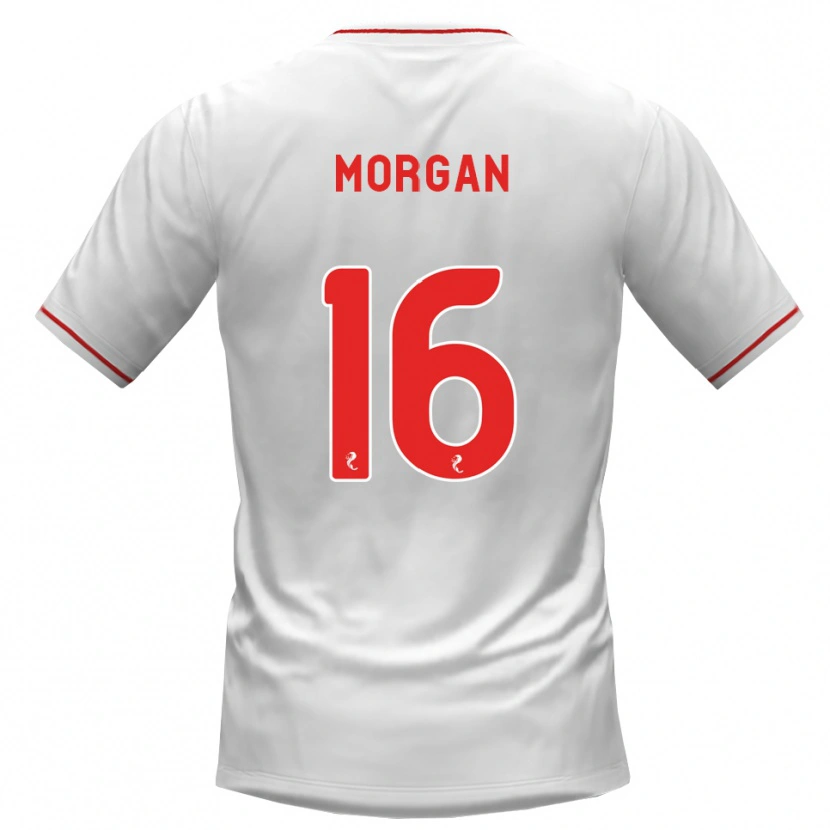Danxen Barn Briony Morgan #16 Hvit Rød Bortetrøye Drakt Trøye 2026/27 Skjorter T-Skjorte