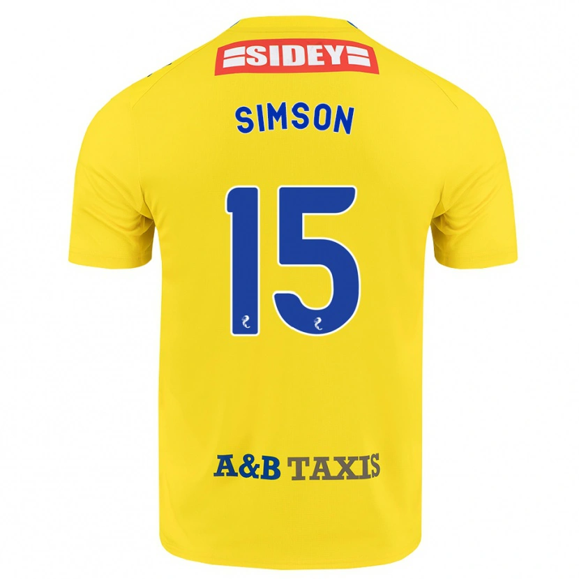 Danxen Barn Steffi Simson #15 Gul Blå Svart Bortetrøye Drakt Trøye 2026/27 Skjorter T-Skjorte