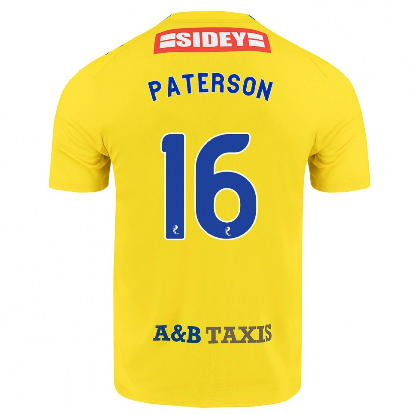 Danxen Barn Megan Paterson #16 Gul Blå Svart Bortetrøye Drakt Trøye 2026/27 Skjorter T-Skjorte