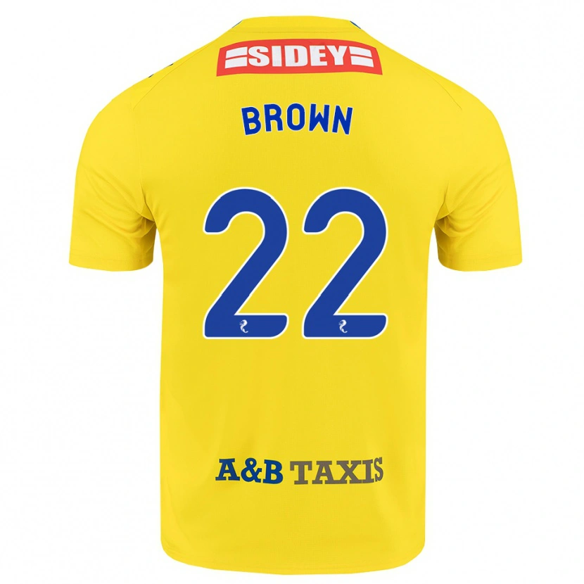 Danxen Barn Cameron Brown #22 Gul Blå Svart Bortetrøye Drakt Trøye 2026/27 Skjorter T-Skjorte