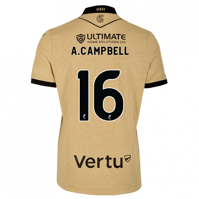 Danxen Barn Allan Campbell #16 Burlywood Svart Bortetrøye Drakt Trøye 2026/27 Skjorter T-Skjorte