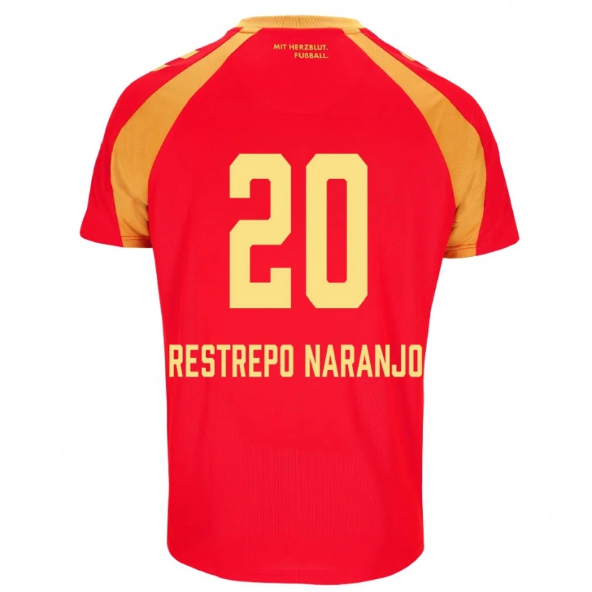 Danxen Barn Pedro Restrepo Naranjo #20 Rød Oransje Svart Bortetrøye Drakt Trøye 2026/27 Skjorter T-Skjorte