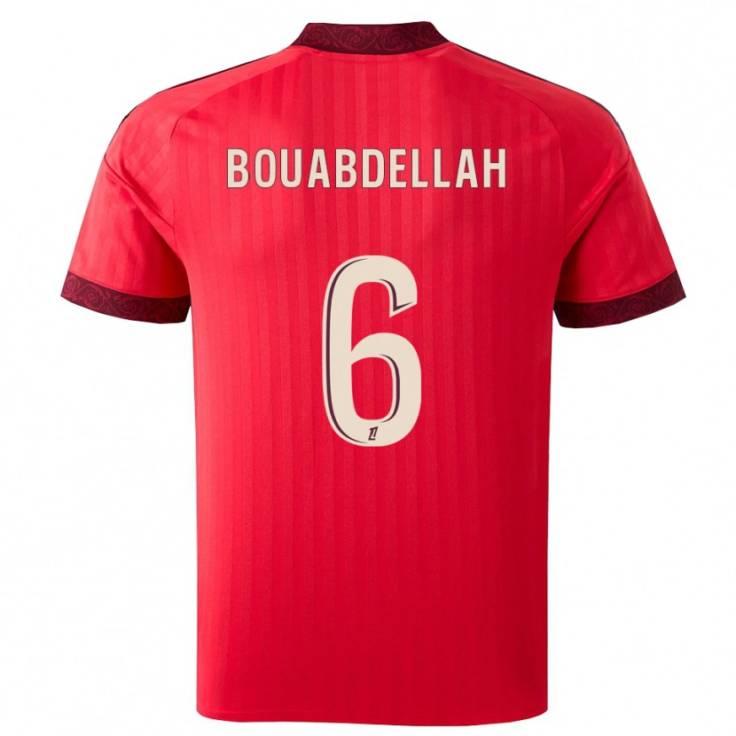Danxen Barn Jalis Bouabdellah #6 Burgunder Rød Hvit Bortetrøye Drakt Trøye 2026/27 Skjorter T-Skjorte