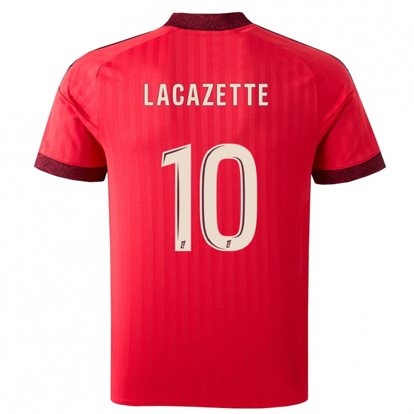 Danxen Barn Alexandre Lacazette #10 Burgunder Rød Hvit Bortetrøye Drakt Trøye 2026/27 Skjorter T-Skjorte